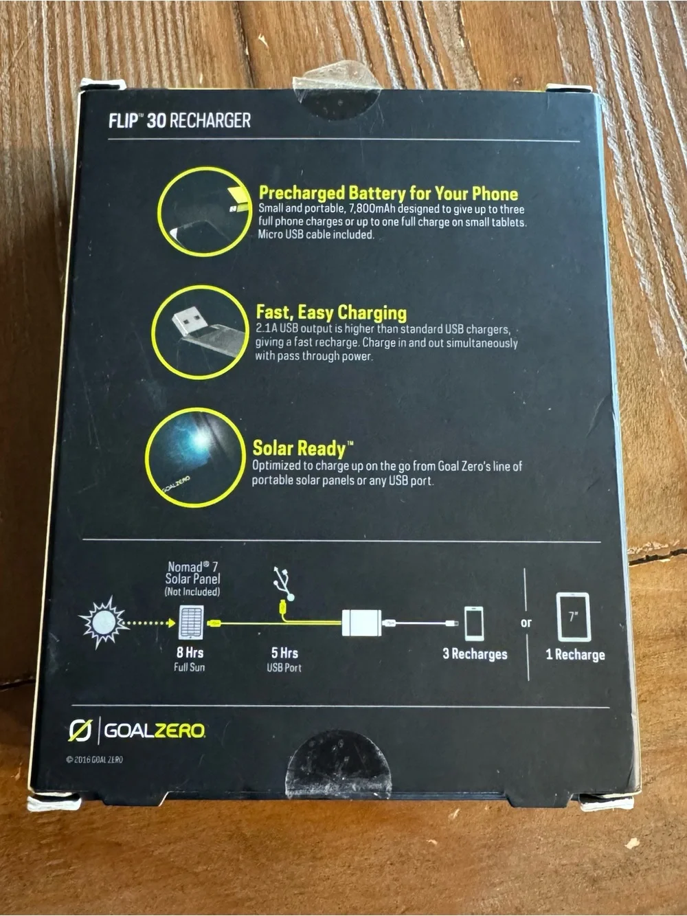 Goal Zero Flip 30 Portable Phone & Tablet Charger - Yellow